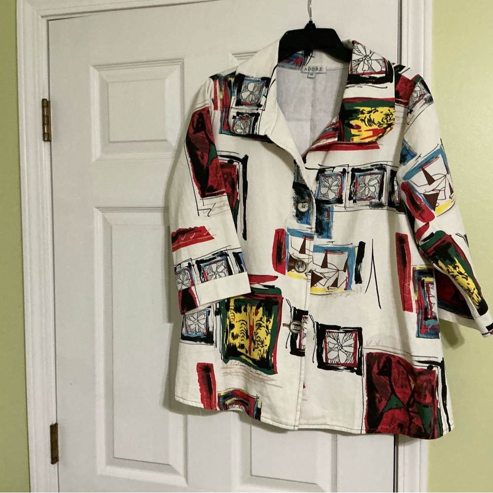 NWT Adore abstract denim jacket size XL